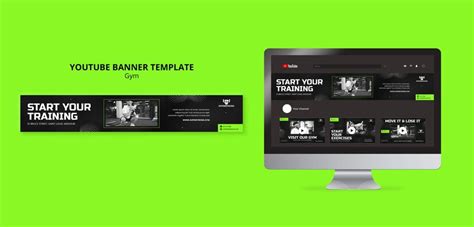 Free PSD | Gym and fitness youtube banner template