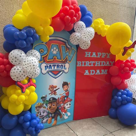 Pawpatrol or SuperHero Theme Birthday Party Wall Backdrop, Photo Prop ...