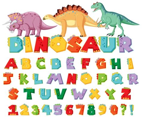 Dinosaur font Vectors & Illustrations for Free Download | Freepik