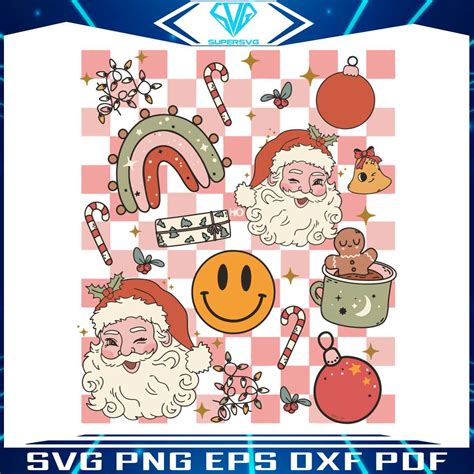 Merry Christmas Santa Smiley Face SVG