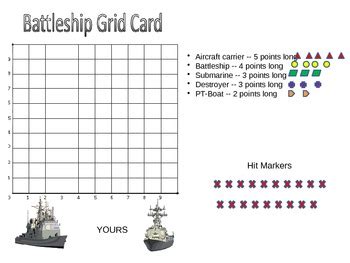 Battleship Game Coordinate Graphing Game by Jay Wallace | TpT