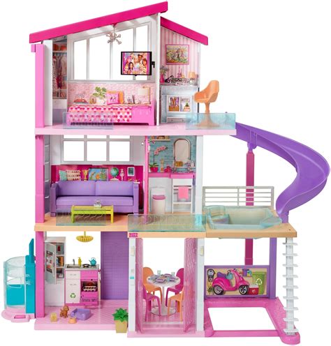 Buy Barbie Dreamhouse Dollhouse with Pool, Slide and Elevator, Plus Lights, Sounds and 70+ Total ...