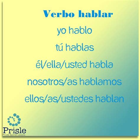 verbo, hablar... | Spanish lessons, Lesson, Spanish