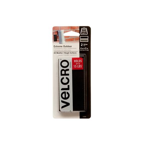 VELCRO Brand 4 in. x 2 in. Industrial Strength Extreme Strip, Black-91839 - The Home Depot