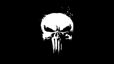 Punisher, black and white, logo, skull, Movies, HD wallpaper | Peakpx