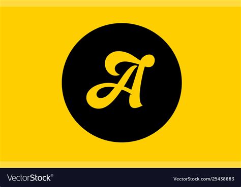 Yellow a letter alphabet logo icon design Vector Image