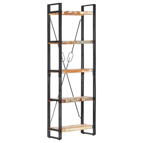 vidaXL 5-Tier Bookcase 60x30x180 cm Solid Reclaimed Wood - Wood Factory Furniture