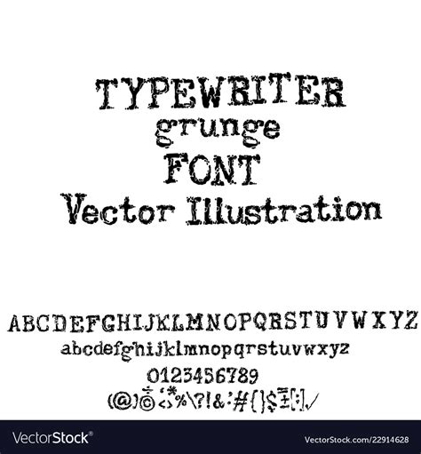 Old typewriter font style vintage font Royalty Free Vector