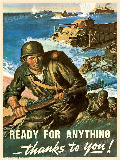 18x24 Ready for Anything Vintage Style WWII Army War Poster United States Collectibles ...