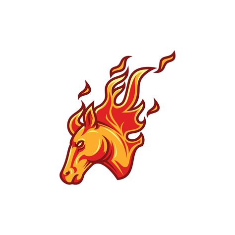 horse fire logo vector icon illustration, Horse Fire Flame logo designs ...