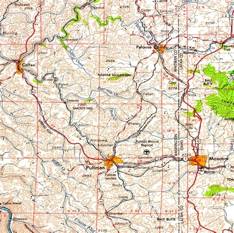 Pullman WA Topographic Map 1958 24 X 36 | Etsy