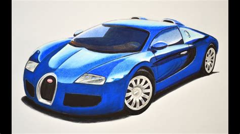 How to Draw a Bugatti With Colors - How to Draw a Super Car - YouTube