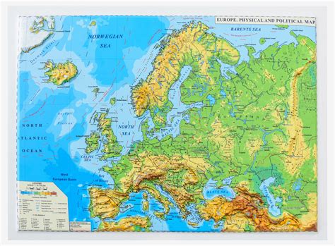 Europe Physical Map Labeled