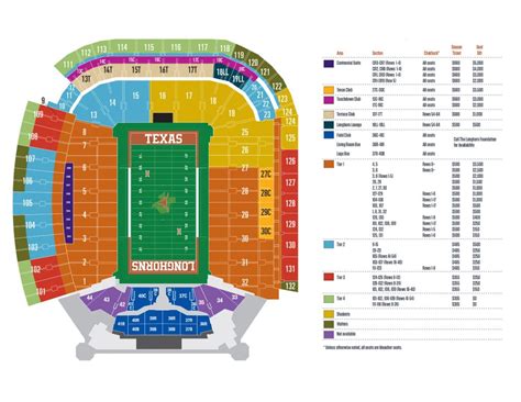 Darrell K Royal–Texas Memorial Stadium Seating Chart - Seating plans of Sport arenas around the ...