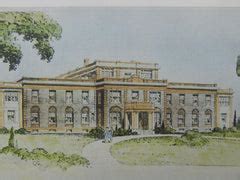 Perspective, Lawrence Memorial Hospital, Medford, MA, 1924, Original Plan. Charles B. Dunham ...