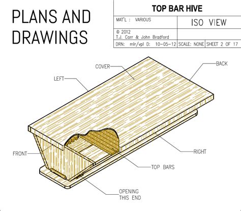 Top Bar Bee Hive Plans from TJ Carr and John Bradford | Top bar hive, How to plan, Top bar bee hive