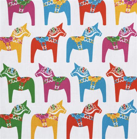 Dala Horse fabric | Dala Horse (Polychrome) pattern printed … | Flickr