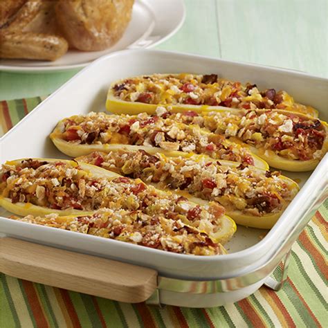 Stuffed Yellow Squash with Bacon | Ready Set Eat