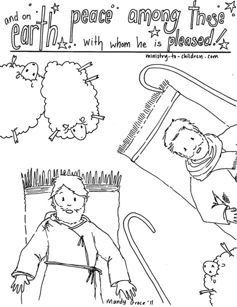 "Angels & Shepherds" Coloring Sheets for Christmas