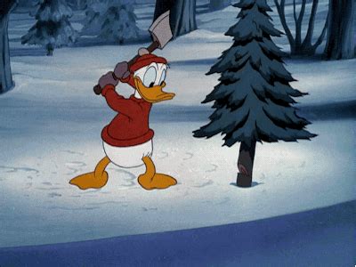 Lumberjack Donald GIF - DonaldDuck ChristmasTree Lumberjack - Discover & Share GIFs