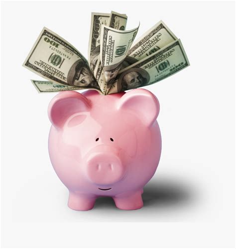 Piggy Bank Vector Png - Piggy Bank With Money , Free Transparent Clipart - ClipartKey