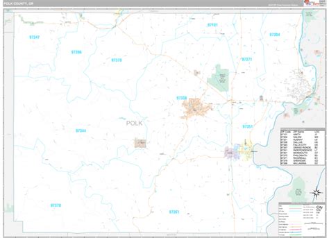 Polk County, OR Wall Map Premium Style by MarketMAPS - MapSales