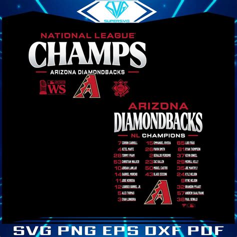 Diamondbacks 2023 National League Champions Roster SVG