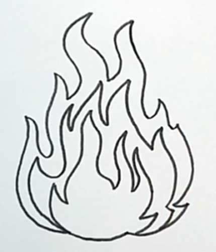 How to draw fire three different step-by-step instruction