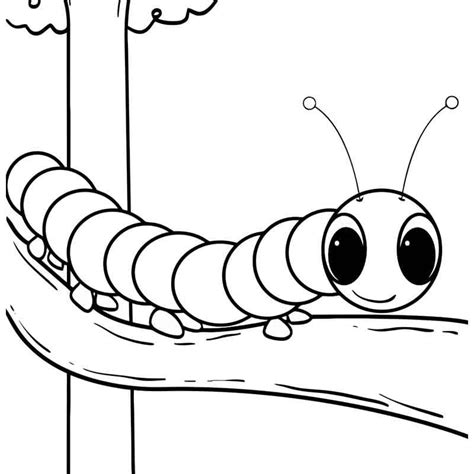 Cartoon Caterpillar Coloring Page