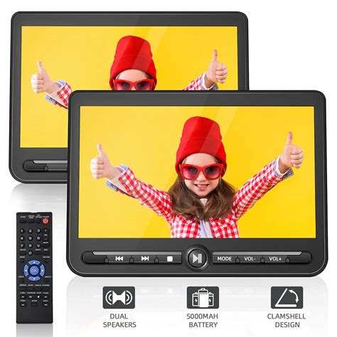 Buy 10.5" Dual Screen Portable DVD Player for Car, Arafuna 5-Hour ...