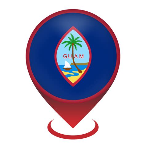 Map pointer with country Guam. Guam flag. Vector illustration. 20646960 Vector Art at Vecteezy