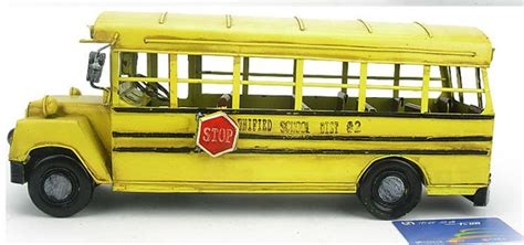 Yellow Iron Made Retro Style Classical Yellow School Bus Model [SB4T057 ...