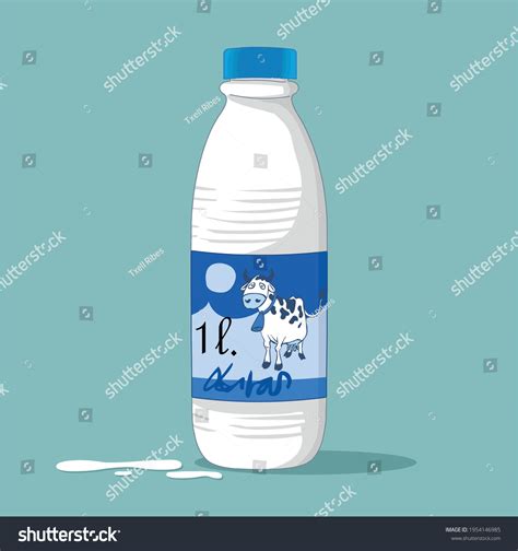 1 Liter Milk Bottle Green Background Stock Vector (Royalty Free ...