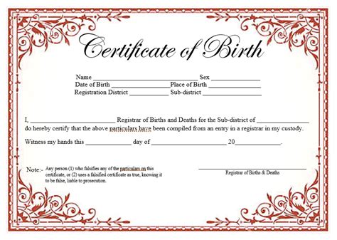 Birth Certificate Template Uk | Blank Templates Ideas