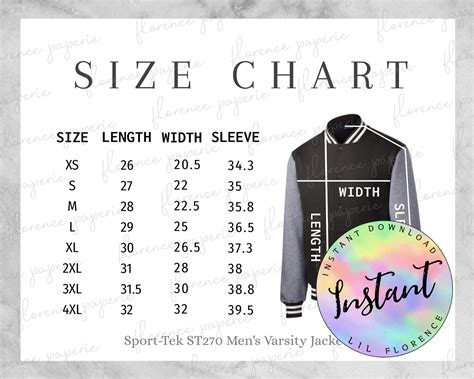 Sport-Tek ST270 Jacket Size Chart Mens Varsity Jacket - Etsy France