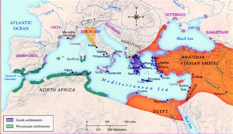 Mediterranean Greek and Phoenician colonies, courtesy of the Utah State ...