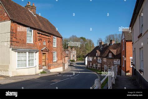 Wickham, Hampshire, England, UK. 2021. Bridge Street aand old historic ...