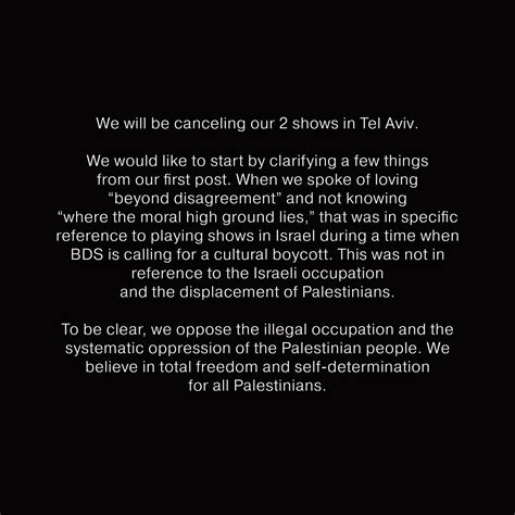 Big Thief on Twitter: "We will be canceling our 2 shows in Tel Aviv ...