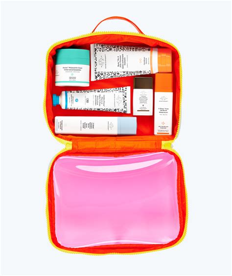 Dopp Kit | Neon Orange and White Toiletries Bag