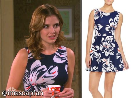 Theresa Donovan's Navy Blue Floral Dress - Days of Our Lives, Season 51, Episode 05/17/16 ...