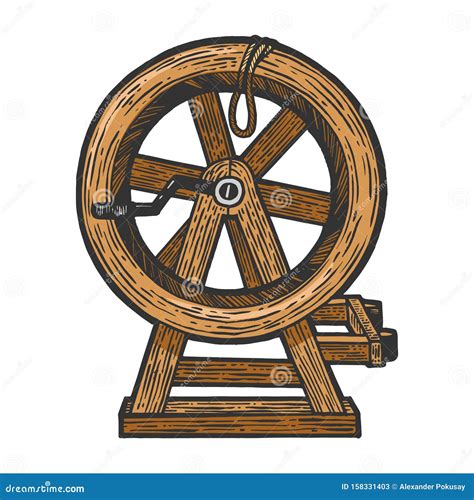 Breaking Wheel Torture Device Sketch Vector | CartoonDealer.com #158331403