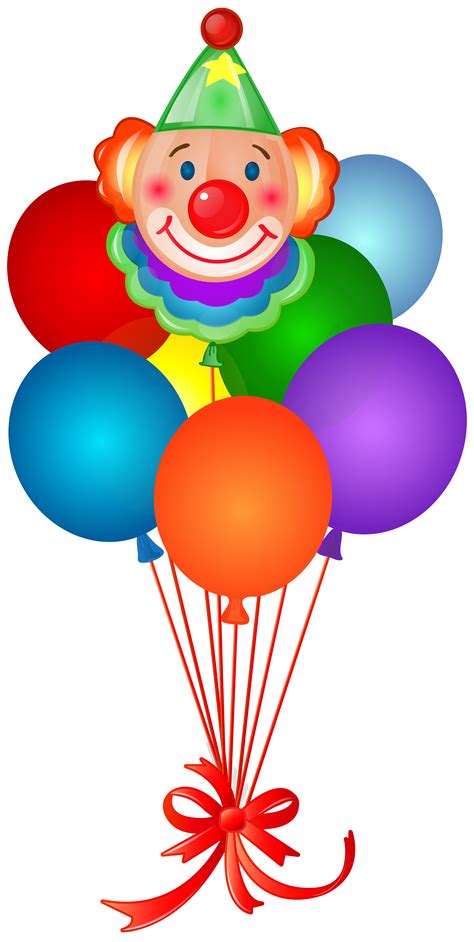 Birthday Balloons with Clown PNG Clip Art | Gallery Yopriceville - High-Quality Free Images and ...