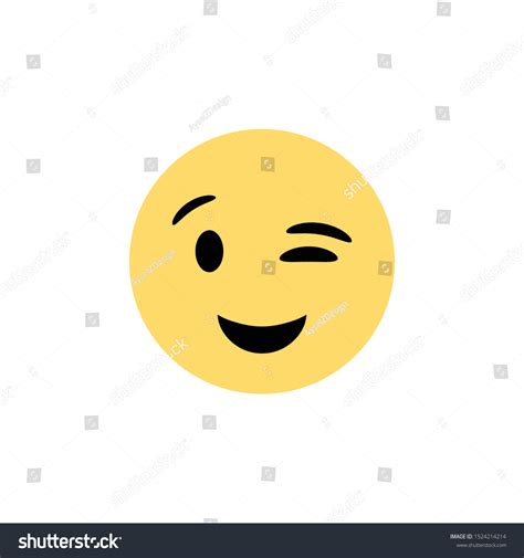 Winking Eye Social Media Emoji Emoticon Stock Vector (Royalty Free) 1524214214 | Shutterstock