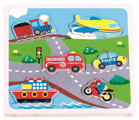 Lelin Children Kids Wood Wooden Transport Vehicle Sound Musical Jigsaw ...