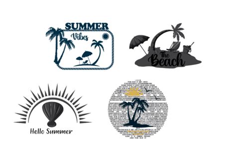 Black and Blue Beach Theme Logo Assets Graphic by azaleastudio01 ...