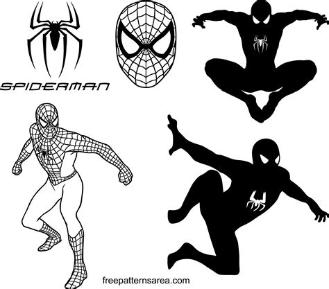 Spider-Man Logo Symbol and Silhouette Vectors