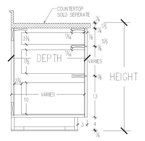 base cabinet section | Residential cabinets, Kitchen base cabinets, Woodworking plan