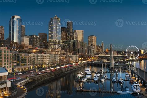 Seattle Waterfront at Sunset 713874 Stock Photo at Vecteezy