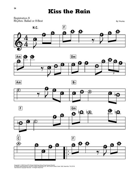 Kiss The Rain by Yiruma Sheet Music for E-Z Play Today at Sheet Music Direct