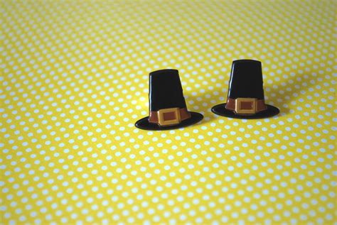 Pilgrim Hat Earrings Pilgrim Hat Studs Thanksgiving - Etsy